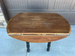 Solid Wood Drop Leaf Round Table