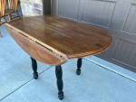 Solid Wood Drop Leaf Round Table