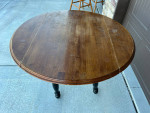 Solid Wood Drop Leaf Round Table