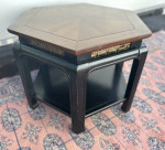 Vintage Gordon’s Fine Furniture Marble Brass Detail Coffee & Side Accent Table