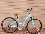 Women's Trek (Turquoise) Step Through  Comfortable Hybrid