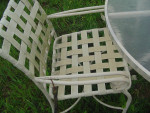Round Glass Patio Table with 4 chairs