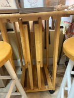 ROLLING KITCHEN ISLAND COUNTER DROP LEAF & TRAY TABLE STATION