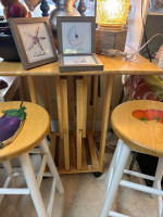 ROLLING KITCHEN ISLAND COUNTER DROP LEAF & TRAY TABLE STATION