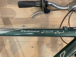 Bicycle frame (19") with a carrier rack & bag, and a pump