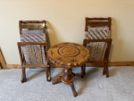 Decorative Table With 2 Folding Chairs Of Indian Rosewood