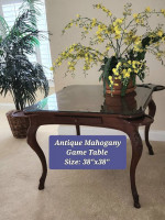Antique Mahogany Game Table Louis XV style OBO