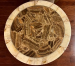 Muller of Mexico Round Onyx and Brass Accent Table