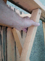 PICNIC TABLE with ATTACHED BENCH SEAT Chair Child Size VINTAGE Wood