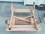 PICNIC TABLE with ATTACHED BENCH SEAT Chair Child Size VINTAGE Wood
