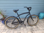 Men's Flat Black Beach Cruiser-As Is