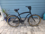 Men's Flat Black Beach Cruiser-As Is