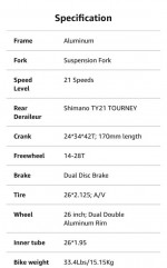 HILAND mountain bike 26inch