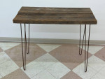 Counter Height Table -- Reclaimed Lumber With Hairpin Legs