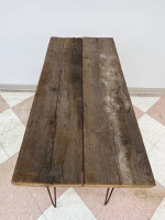 Counter Height Table -- Reclaimed Lumber With Hairpin Legs