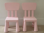 Ikea Mammut table and 2 chairs in Pink for kids/children
