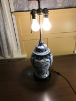 Vintage Ginger jar / asian influence table lamp by Warren Kessler A171
