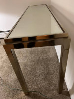 Glass top metal foyer table