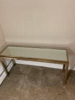 Glass top metal foyer table