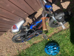 Mongoose racer X bicycle with helmet ,16 inch bike