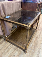 Two Tiered Glass Top Side Table
