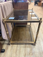 Two Tiered Glass Top Side Table
