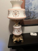 Pretty glass table lamp with nightlight