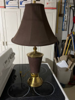 Brown and Brass Table Lamp