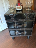Luggage style end table