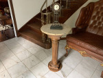 Marble top pedestal table