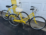 PAIR OF 1972 KOOL LEMON YELLOW SCHWINN COLLEGIATE 5-SPEEDS