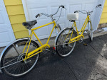 PAIR OF 1972 KOOL LEMON YELLOW SCHWINN COLLEGIATE 5-SPEEDS