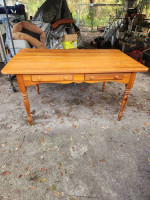 Solid wood dinning table with 4 drawers