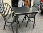 Stakmore Folding Table with 2- Windsor Chairs