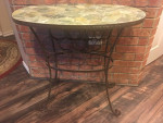 Stone Slate Top Wrought Iron Table