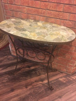 Stone Slate Top Wrought Iron Table