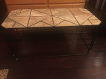 Wood Top Wrought Iron Coffee Table