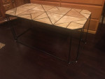 Wood Top Wrought Iron Coffee Table