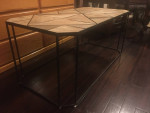 Wood Top Wrought Iron Coffee Table