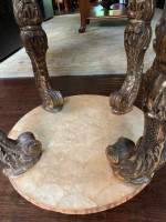 Florentine glass top foyer table