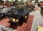 Pottery Barn Black Extension Dining Table w/ 6 Chairs