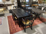 Pottery Barn Black Extension Dining Table w/ 6 Chairs