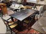 Pottery Barn Black Extension Dining Table w/ 6 Chairs
