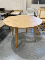 45 inch Wood Round Japandi Dining Table - English Oak New