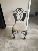 Round glass top table with 4 chairs