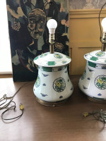 Pair of vintage Asian influence / ginger jar table lamps A173