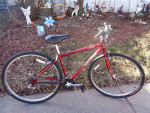 Red 16" Raleigh C-40 Hybrid Tuned Stops on a Dime
