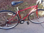 Red 16" Raleigh C-40 Hybrid Tuned Stops on a Dime