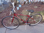 Red 16" Raleigh C-40 Hybrid Tuned Stops on a Dime