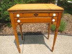 Outstanding Solid Maple Side Table With Fold Open Leaves